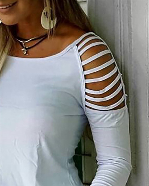 Modern női blúz, hosszú ujjú, nyitott vállú, három színben