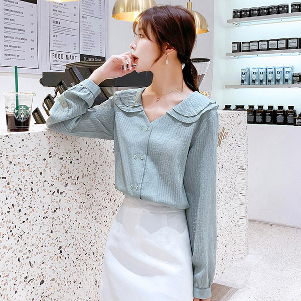 Modern női ing V-nyakkal, két színben