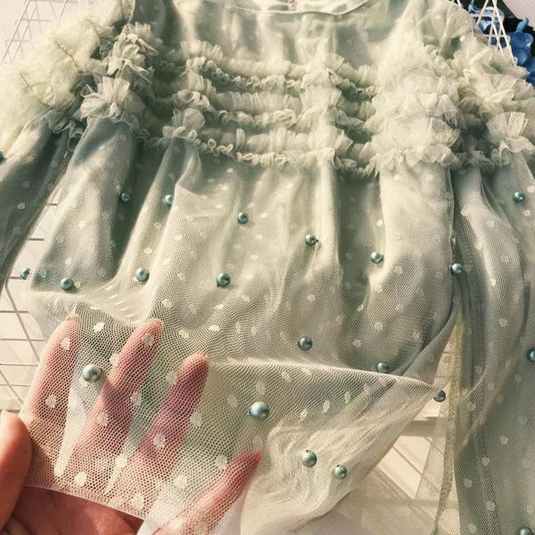 Modern női ing széles ujjal és gyöngyökkel több színben