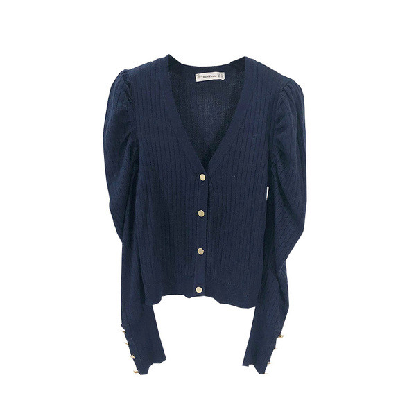 Új modell női kardigán gombokkal, kék színben