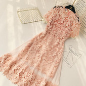 Elegáns női csipkeruha, rövid ujjal több színben