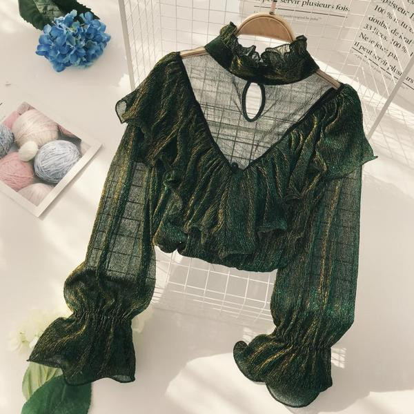 Stílusos női ing magas gallérral, négy színben