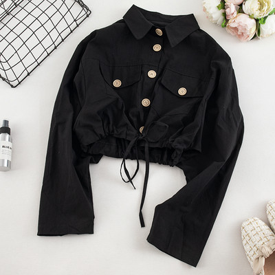 Camasa de dama model nou in cinci culori cu cravate si buzunare