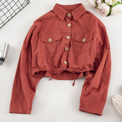 Camasa de dama model nou in cinci culori cu cravate si buzunare