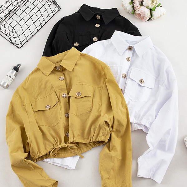 Camasa de dama model nou in cinci culori cu cravate si buzunare