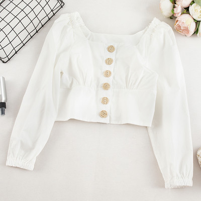 Μοντέρνα γυναικεία μπλούζα σε τέσσερα χρώματα με κουμπιά