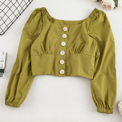 Μοντέρνα γυναικεία μπλούζα σε τέσσερα χρώματα με κουμπιά