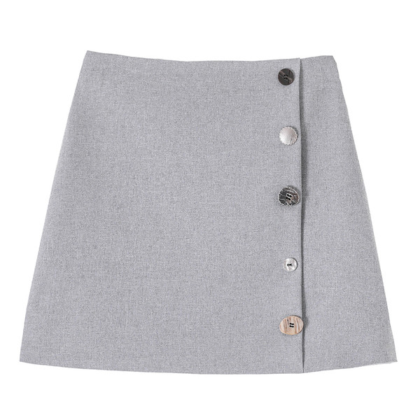 Κομψή γυναικεία φούστα σε τρία χρώματα με κουμπιά