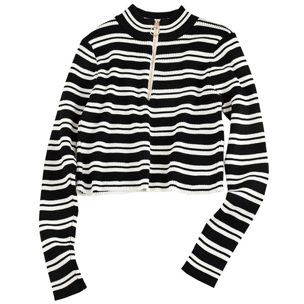 Csíkos női blúz két színben, cipzárral