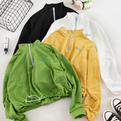 Καθημερινή  γυναικεία μπλούζα φαρδύ  μοντέλο με φερμουάρ και κορόνια