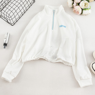 Καθημερινή  γυναικεία μπλούζα φαρδύ  μοντέλο με φερμουάρ και κορόνια