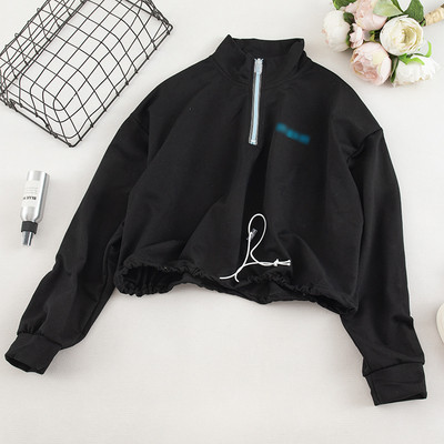 Καθημερινή  γυναικεία μπλούζα φαρδύ  μοντέλο με φερμουάρ και κορόνια