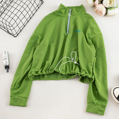 Καθημερινή  γυναικεία μπλούζα φαρδύ  μοντέλο με φερμουάρ και κορόνια