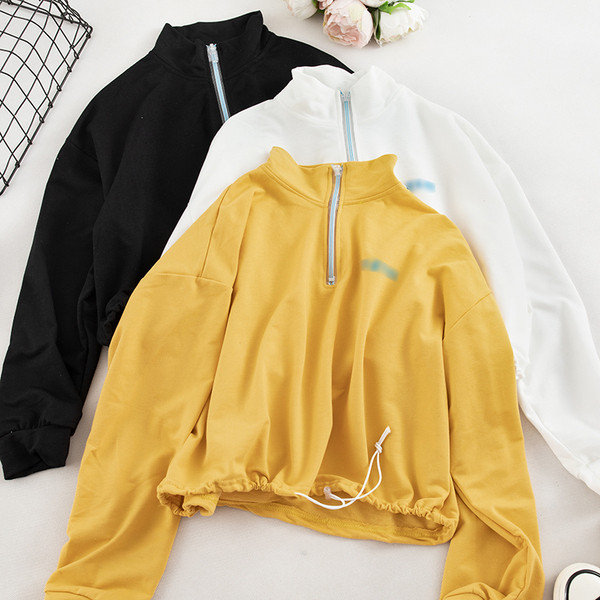 Καθημερινή  γυναικεία μπλούζα φαρδύ  μοντέλο με φερμουάρ και κορόνια