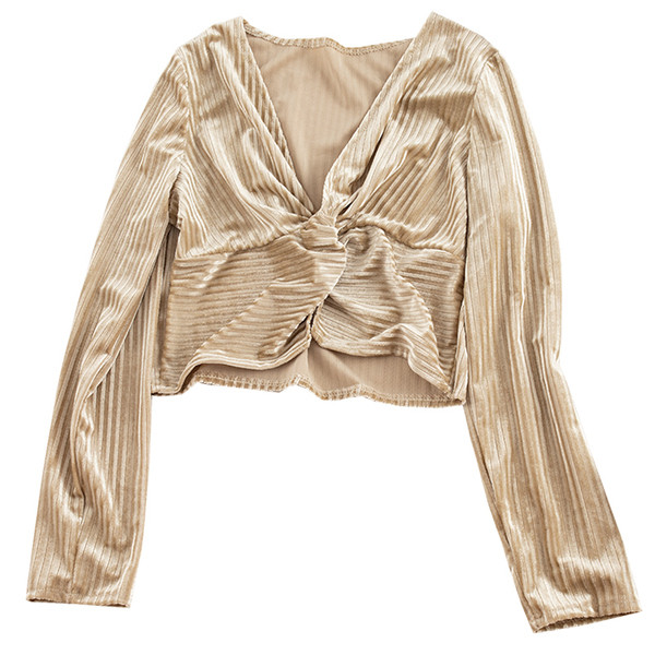 Γυναικεία μπλόυζα με  V-λαιμό  και  με μακριά μανίκια