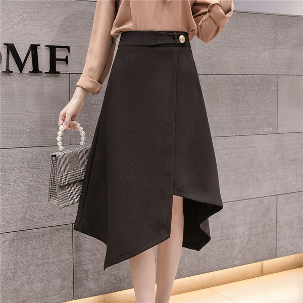 Γυναικεία μοντέρνα φούστα  σε δύο χρώματα - μοντέλο cut-out