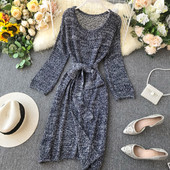 Alkalmi női ruha övvel, különböző színekben