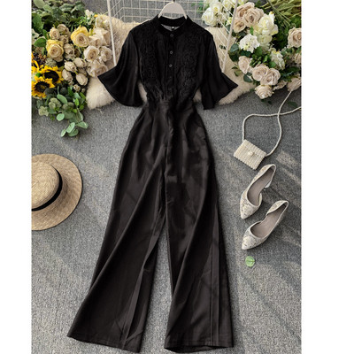 Elegáns női overál 3/4-es ujjal, csipkével több színben