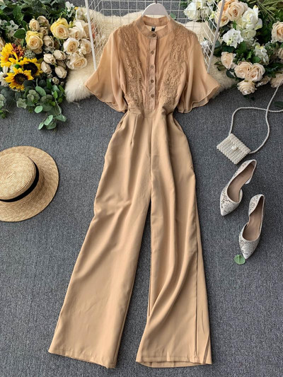 Elegáns női overál 3/4-es ujjal, csipkével több színben