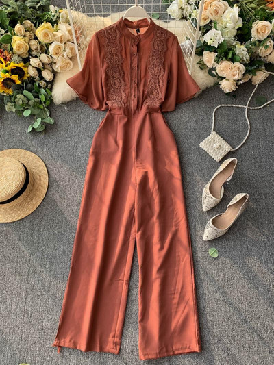 Elegáns női overál 3/4-es ujjal, csipkével több színben