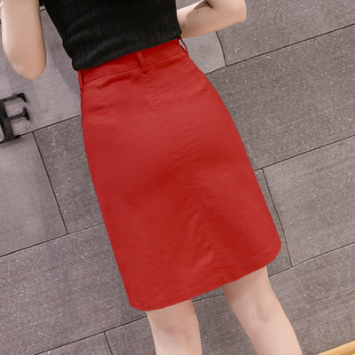 Μοντέρνα γυναικεία φούστα σε τρία χρώματα με σχισμή