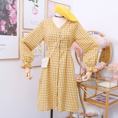 Νέο μοντέλο γυναικείο φόρεμα με V-λαιμό και κουμπιά σε διάφορα χρώματα