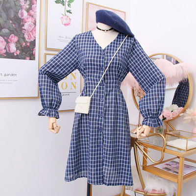 Νέο μοντέλο γυναικείο φόρεμα με V-λαιμό και κουμπιά σε διάφορα χρώματα