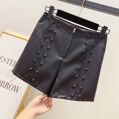 Pantaloni scurți moderni din piele de damă în trei culori