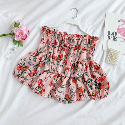 Μοντέρνα γυναικεία μπλούζα με  μανίκια και floral σχέδια σε διάφορα χρώματα