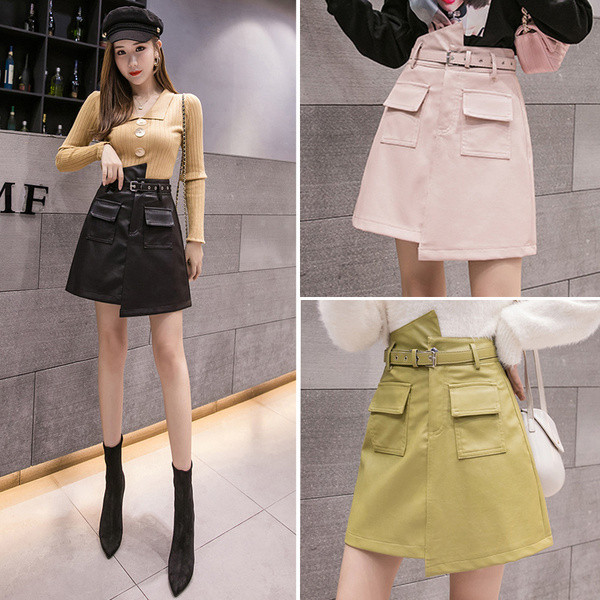 Fusta de dama eleganta in mai multe culori - model asimetric