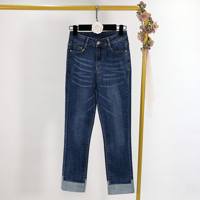 Γυναικεία τζιν με ψηλή  μέση - ίσιο μοντέλο