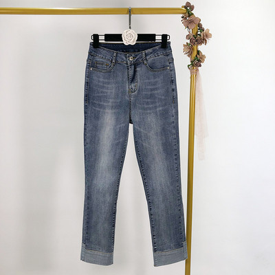 Γυναικεία τζιν με ψηλή  μέση - ίσιο μοντέλο