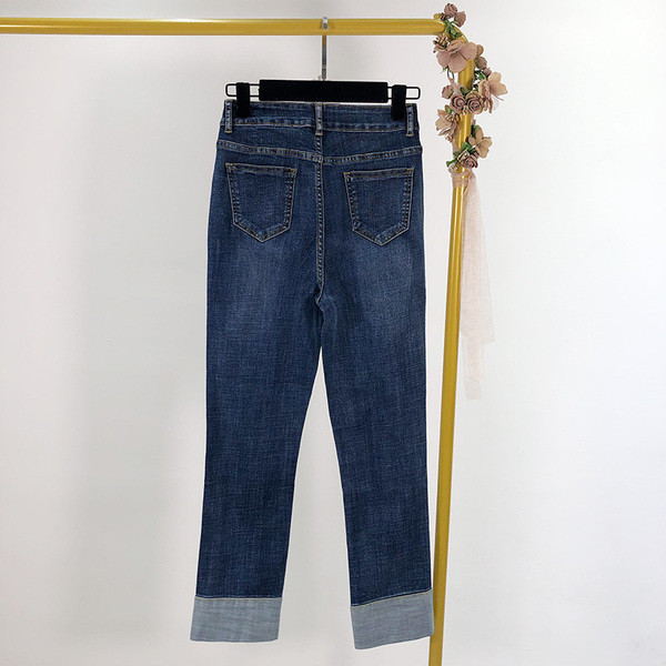 Γυναικεία τζιν με ψηλή  μέση - ίσιο μοντέλο