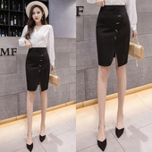 Κομψή μαύρη γυναικεία φούστα σε μαύρο χρώμα