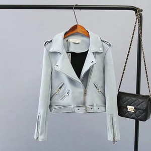 Μοντέρνο γυναικείο μπουφάν οικολογικό βελούδο με ζώνη σε διάφορα χρώματα