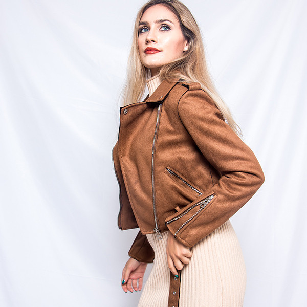 Μοντέρνο γυναικείο μπουφάν οικολογικό βελούδο με ζώνη σε διάφορα χρώματα