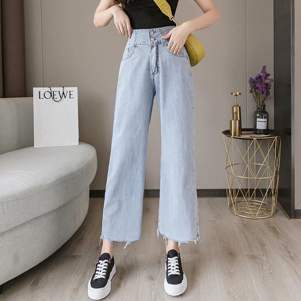 Casual γυναικεία τζιν με ψηλή μέση