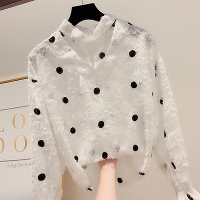 Γυναικείο πουκάμισο με δαντέλα σε τρία χρώματα