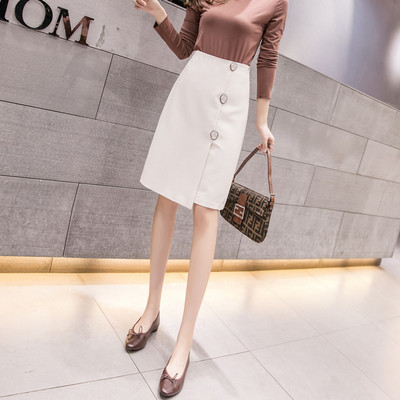 Κομψή  γυναικεία φούστα με κουμπία - ασύμμετρο σχέδιο