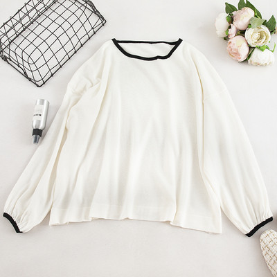 Γυναικεία μπλούζα με   σε τέσσερα χρώματα  με O-λαιμό και μακριά μανίκια