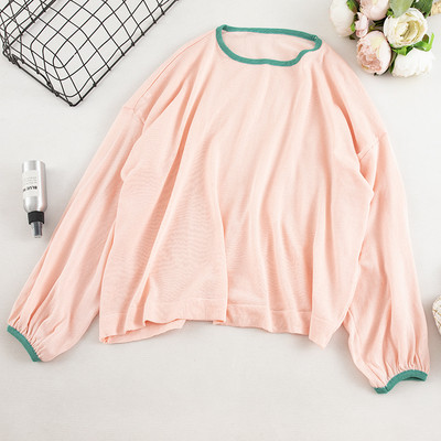 Γυναικεία μπλούζα με   σε τέσσερα χρώματα  με O-λαιμό και μακριά μανίκια