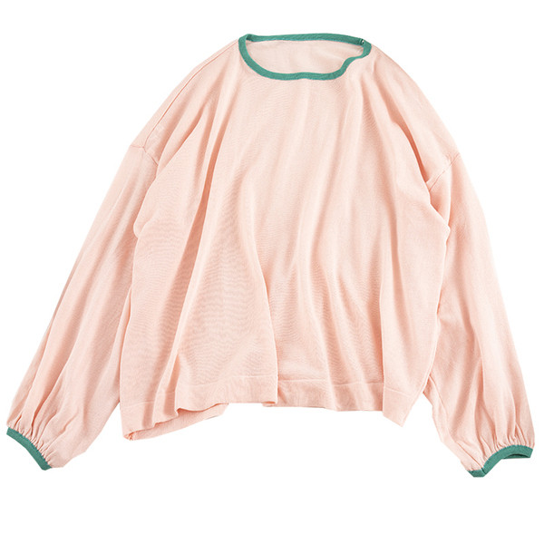 Γυναικεία μπλούζα με   σε τέσσερα χρώματα  με O-λαιμό και μακριά μανίκια