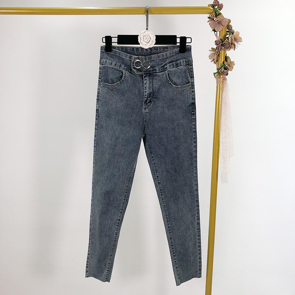 Blugi de dama in albastru cu talie inalta - model slim