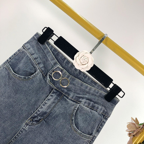 Blugi de dama in albastru cu talie inalta - model slim