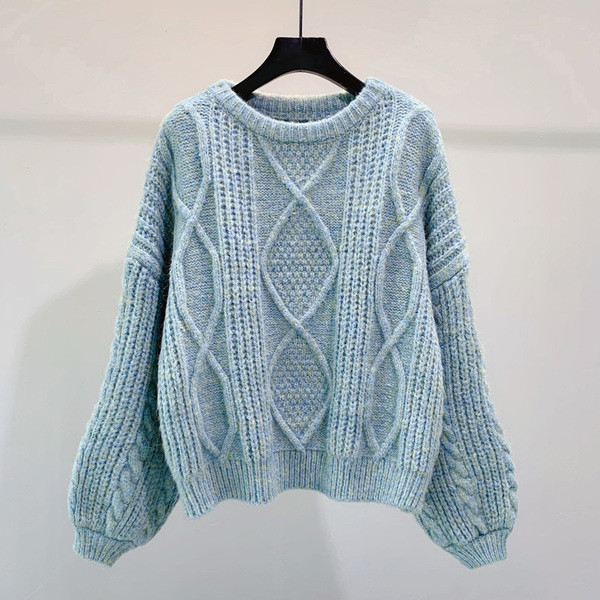 Női téli pulóver O-alakú gallérral, öt színben