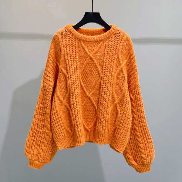 Női téli pulóver O-alakú gallérral, öt színben