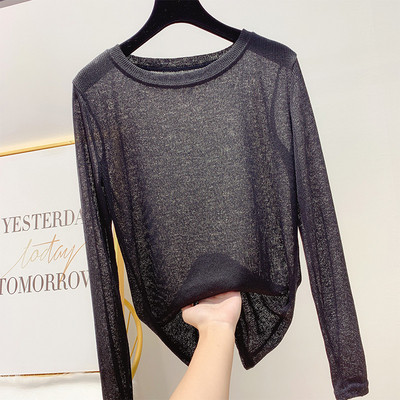 Γυναικείο πουλόβερ  σε μαύρο και γκρι χρώμα