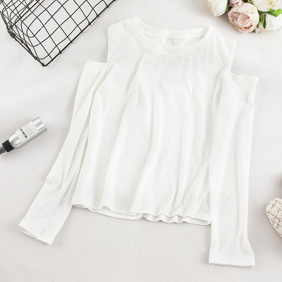 Μοντέρνα γυναικεία μπλούζα σε τρία χρώματα με γυμνούς ώμους