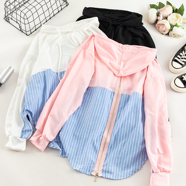 Αθλητική casual γυναικεία  μπλούζα  σε τρία χρώματα με φερμουάρ και κορδόνια