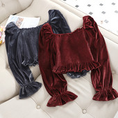 Bluza de dama elastica din catifea in mai multe culori